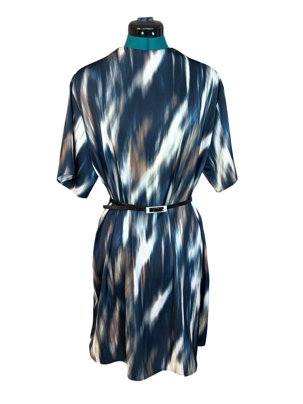 H&M Abstract Brushstroke Mini Dress - Black, White & Brown